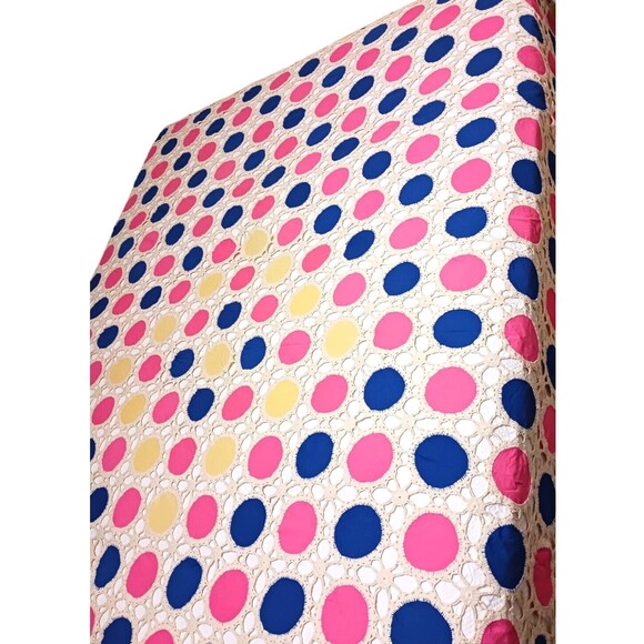 VTG Hand Crochet & Colorful Mod Circles Handmade Bedspread Coverlet BOHO 88X112 - Picture 4 of 6